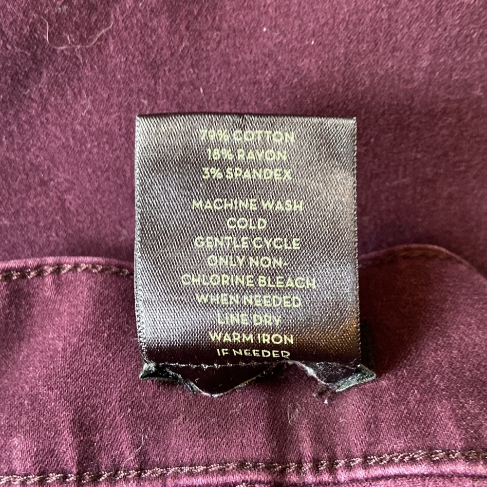 ANN TAYLOR Modern Jeans Pants Skinny Straight Purple Plum Denim Stretch - Picture 7 of 11
